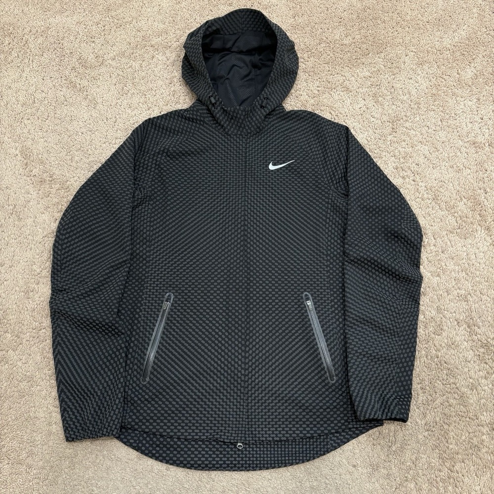 Nike City Flash Reflective Jacket Women's Small Black Full Zip Running Storm Fit